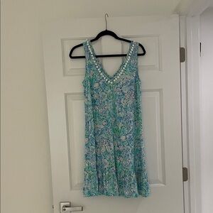 Lilly Pulitzer Blue and Green Floral Mini Dress